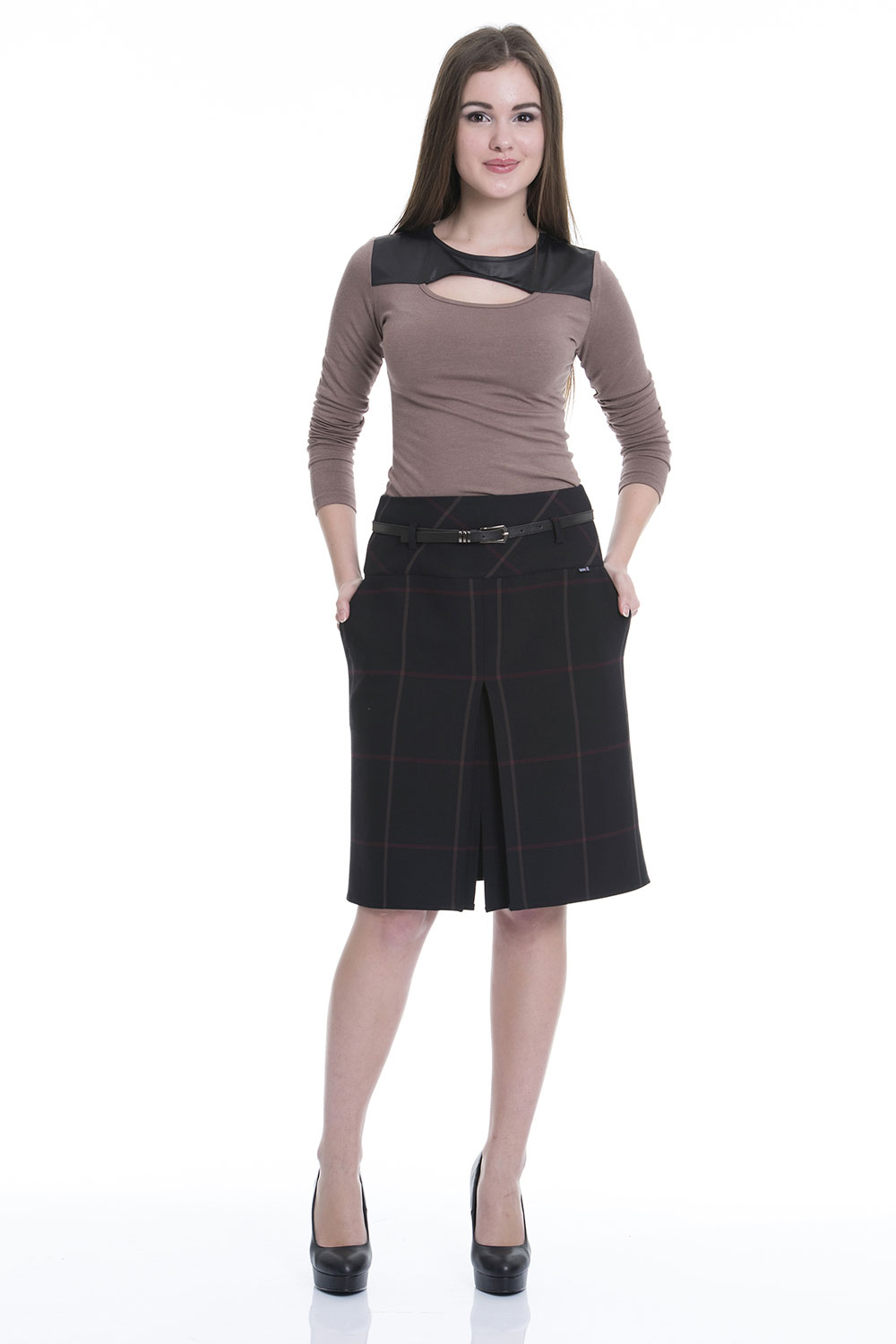 guzella-tube-yarn-dyed-fabric-plaid-skirt - Tofembeauty