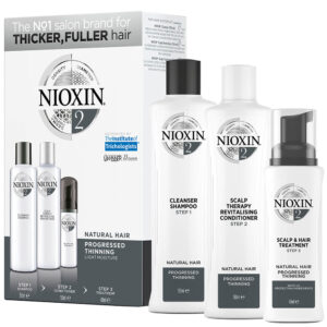 NIOXIN 3 Part System 2 Trial Kit for Natural Hair with Progressed Thinning