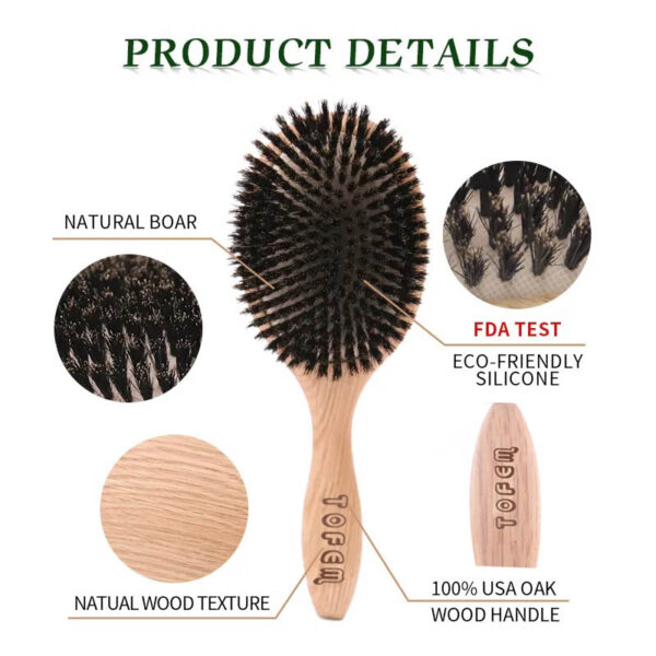 Boar-Bristle-Hair-Brush-Women-Combs-for-Hair-Wood-HairBrush-Detangle-Straightener-Brush Hair Comb copy